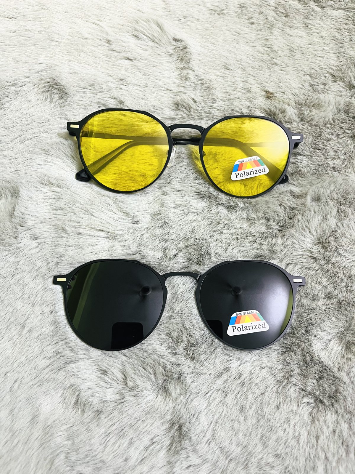 3 in One Clip on Sunglass: হলুদ ও কালো ক্লিপ