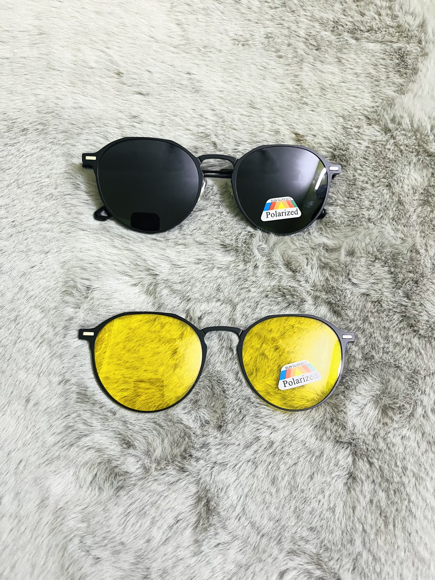 3 in One Clip on Sunglass: কালো ও হলুদ ক্লিপ